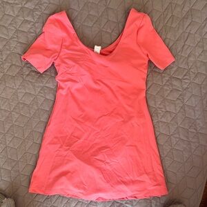 Coral Short Sleeve Dress